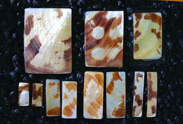 Tiger Mother of Pearl Shell Jewellery Pieces - Rectangle